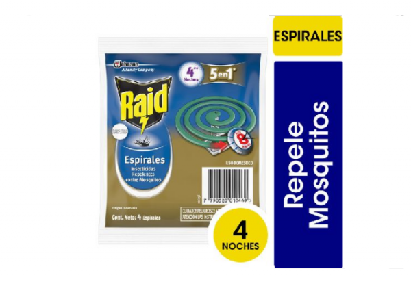 RAID ESPIRAL VERDE x4 unid SOBRE - LIMPIEZA Y QUIMICOS CIDER