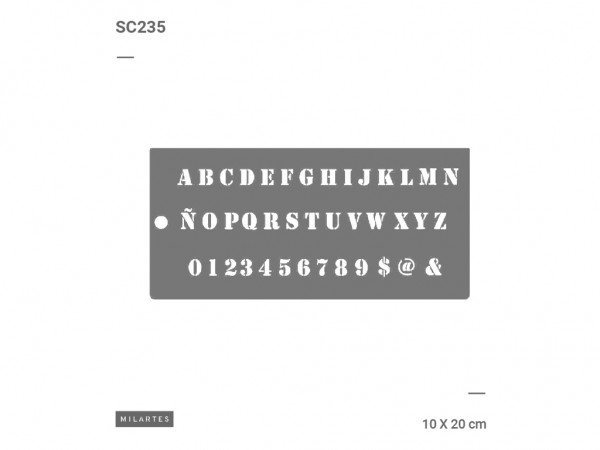 STENCIL MIL ARTES 10x20cm SC (SET 7cmx4) - MIL ARTES
