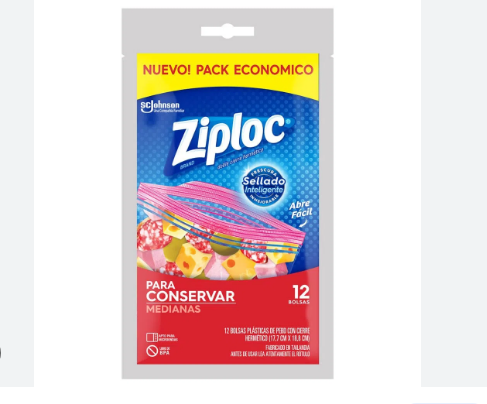 ZIPLOC BOLSA CONSERVA MEDIANA 12 un - LIMPIEZA Y QUIMICOS CIDER