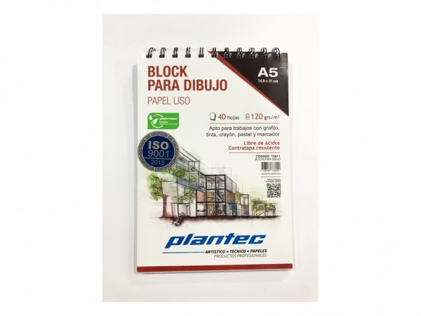 BLOCK DIBUJO ANILLADO A5 120g 40H LISO - PLANTEC