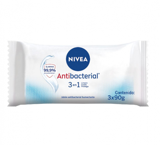 NIVEA JABON ANTIBACTERIAL 3x90g - LIMPIEZA Y QUIMICOS CIDER