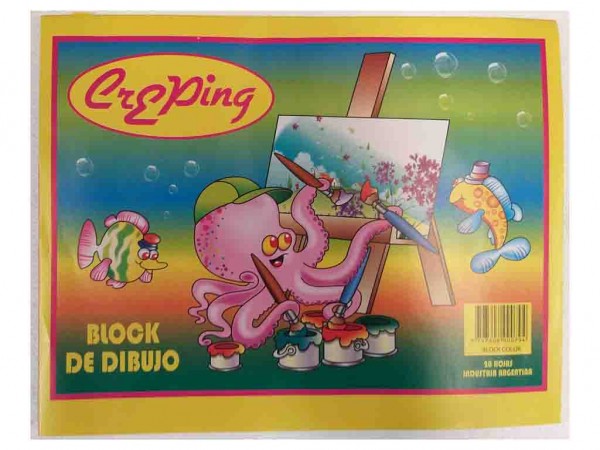 BLOCK DIBUJO ESCOLAR BLANCO N6 CREPING - CREPING