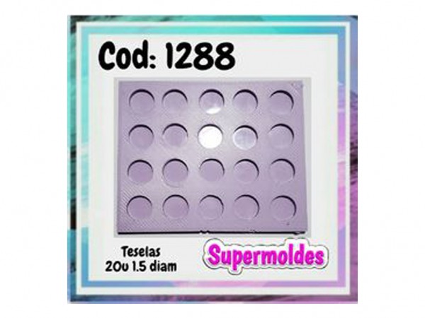 MOLDES RESINA TESELAS REDONDAS x20 1,5cm - SUPERMOLDES