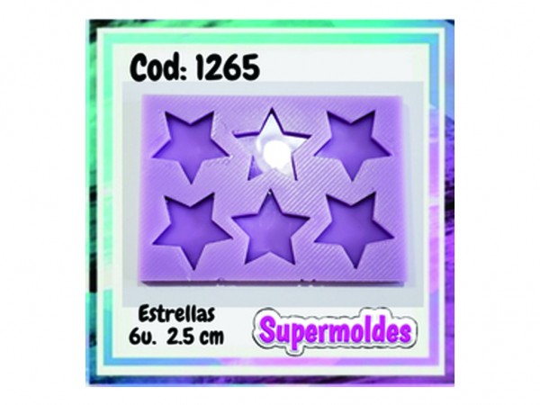 MOLDES RESINA ESTRELLA x6u 2,5cm - SUPERMOLDES