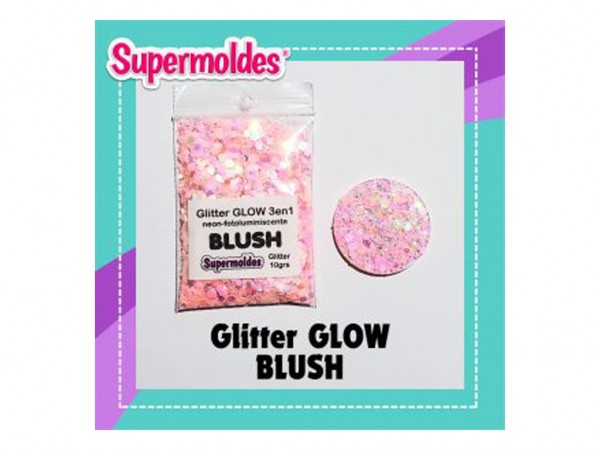 GLITTER GLOW 3en1 UV/LED/FOS BLUSH 10g - SUPERMOLDES