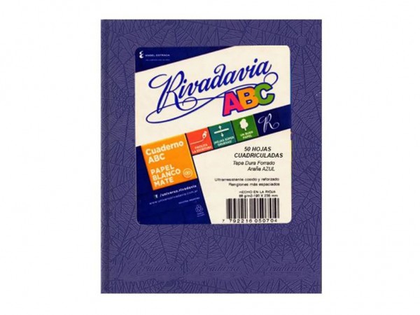 CUADERNO ABC RIVADA 19x23,5 50H AZ CUAD - LIBRERIA