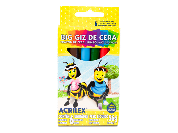 CRAYONES DE CERA 6 COLORES - ACRILEX