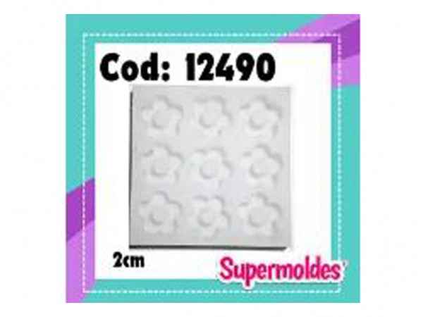 MOLDES SILICONA FLORES X 9 U 2cm 3mm - SUPERMOLDES