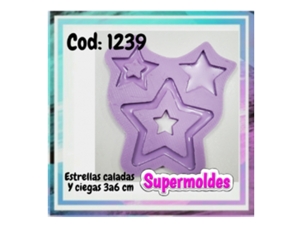 MOLDES RESINA ESTRELLAS x3 UNIDADES - SUPERMOLDES