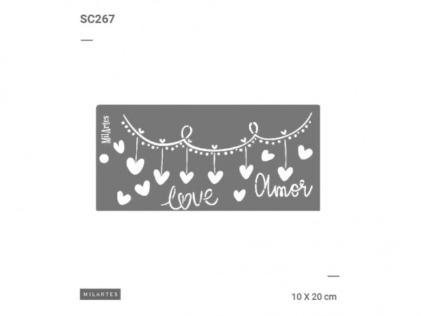 STENCIL MIL ARTES 10x20cm SC (SET 7cmx4) - MIL ARTES