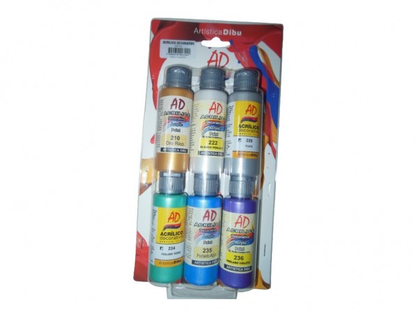 BLISTER AD ACRILICOS METALICOS 6x60ml - ARTISTICA DIBU - AD