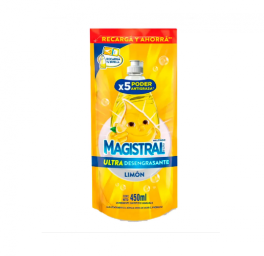 DETERGENTE MAGISTRAL ULTRA LIMON DP 450cc - LIMPIEZA Y QUIMICOS CIDER