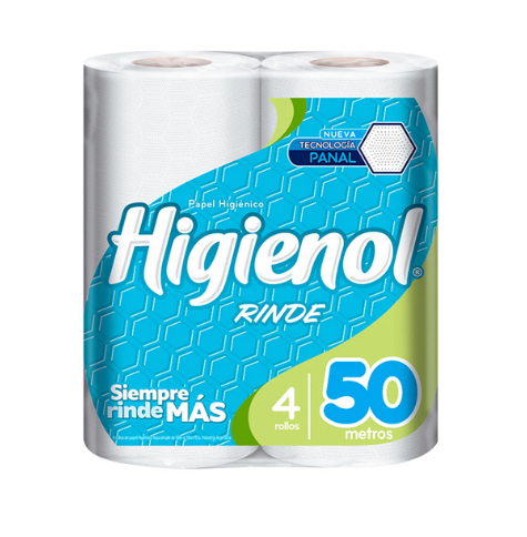 PAPEL HIGIENICO HIGIENOL 4x50mt H/S RINDE PANAL - LIMPIEZA Y QUIMICOS CIDER