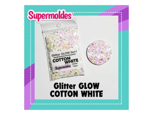 GLITTER GLOW 3en1 UV/LED/FOS COTTON WHIT - SUPERMOLDES