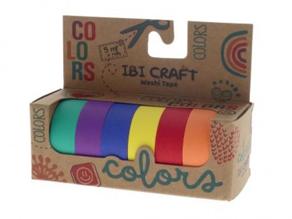 WASHI TAPE BOX 6 ROLLOS 5mts RAINBOW - IBICO