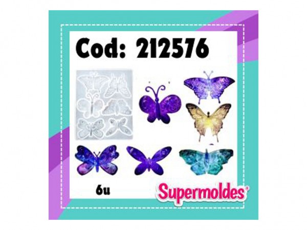 MOLDES SILICONA MARIPOSAS DISEÑO 6 U - SUPERMOLDES