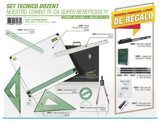 SET TECNICO DOZENT 40x50cm C/UTILES REGA - PLANTEC