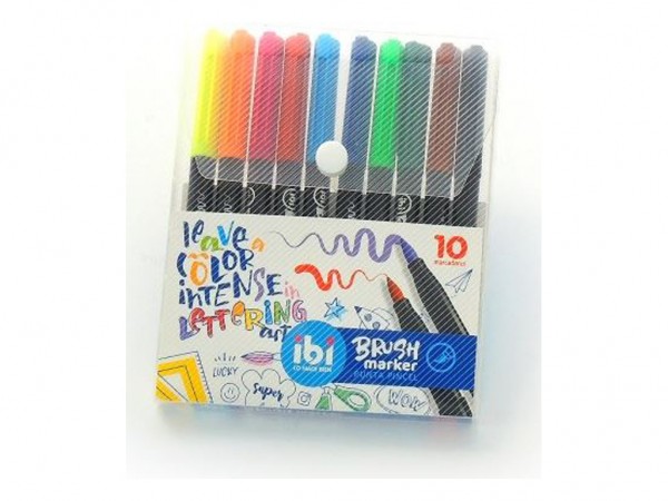MARCADORES PUNTA PINCEL ESTUCHE x10 - IBICO
