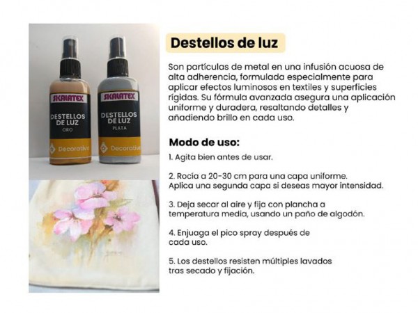 DESTELLOS DE LUZ SPRAY oro/plata 60cc - SKALATEX