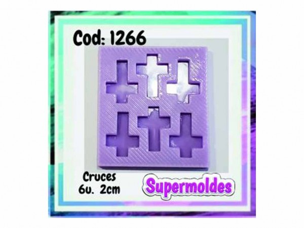 MOLDES RESINA CRUCES 6u 2 cm ALTO - SUPERMOLDES