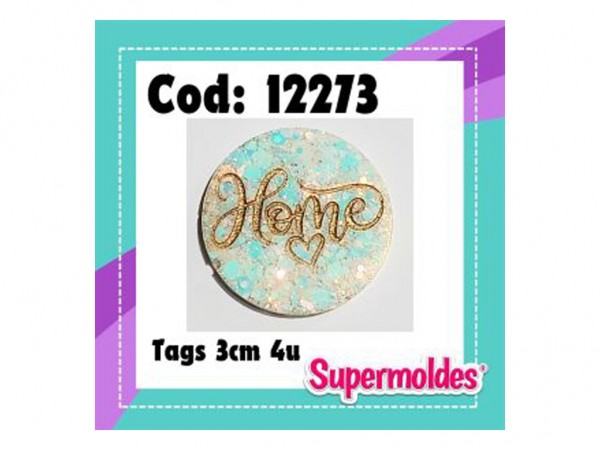 MOLDES RESINA TAGS HOME C/CORAZON 4 unid - SUPERMOLDES