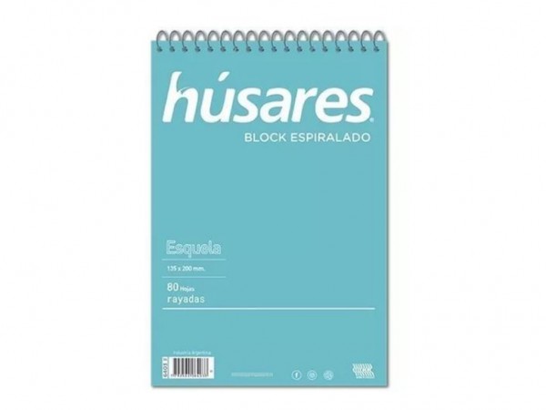 BLOCK ESPIRAL HUSARES A5 ESQUELA 80H RAY - LIBRERIA