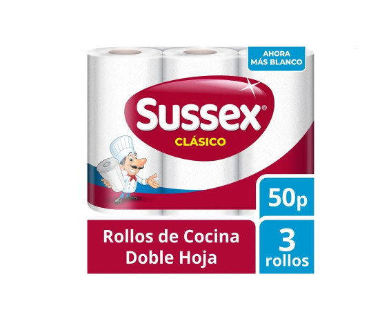 ROLLO COCINA SUSSEX CLASICO 3x50 150 PAÑOS - LIMPIEZA Y QUIMICOS CIDER