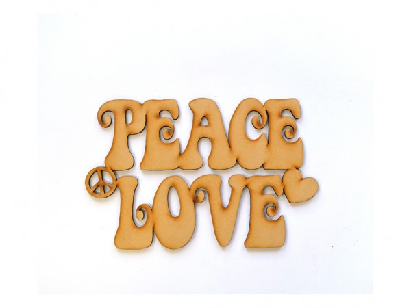 PALABRA PEACE LOVE 6x10 - IND DEL ARTE / CORTE LASER