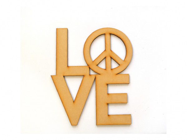 PALABRA LOVE PEACE GR (26x31) - IND DEL ARTE / CORTE LASER