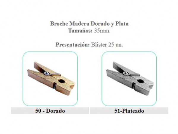 BROCHE CBX MET/PLATA 35mm x25unid - CBX