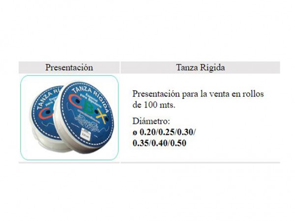 TANZA RIGIDA  0.30 x100MT - CBX