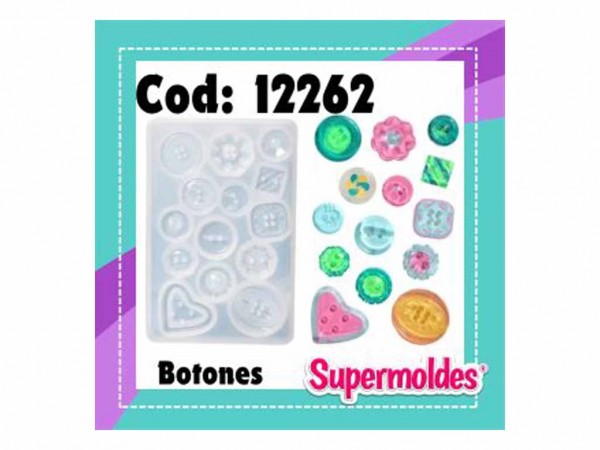 MOLDES RESINA BOTONES X14 Unidades - SUPERMOLDES