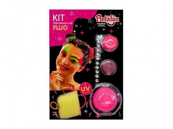 MAQUILLAJE KIT MIX GLAM ROSA FLUO - PINTAFAN CREATIVA