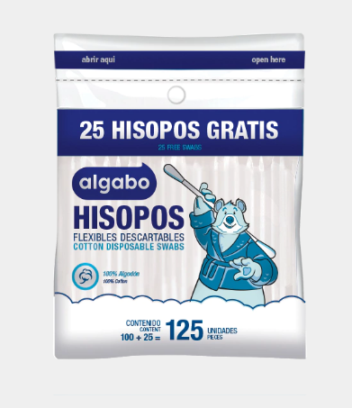 HISOPOS ALGABO ZIPPER 125unid - LIMPIEZA Y QUIMICOS CIDER