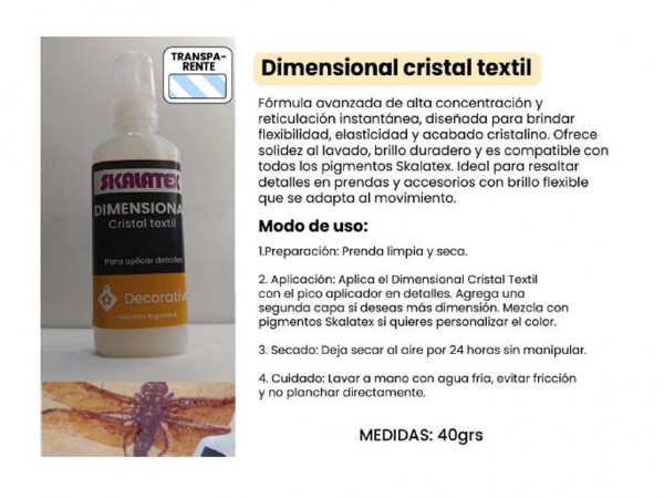 DIMENCIONAL TEXTIL CRISTAL 40 gr - SKALATEX