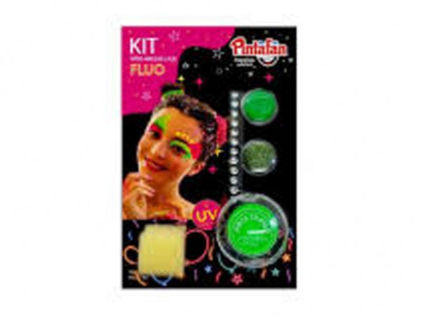 MAQUILLAJE KIT MIX GLAM VERDE FLUO - PINTAFAN CREATIVA