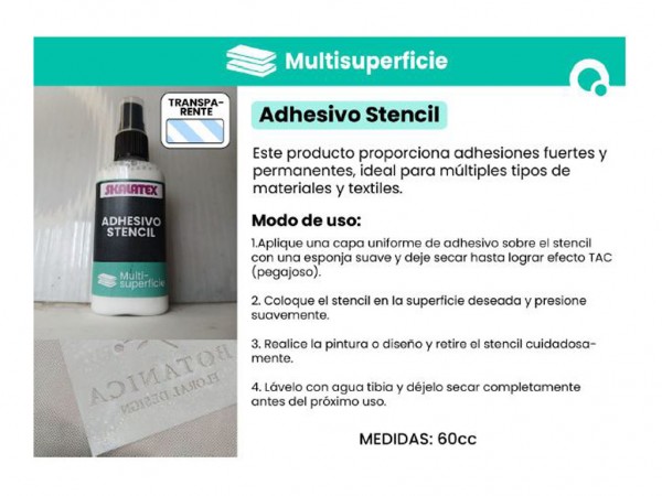 ADHESIVO STENCIL SPRAY 60cc SKALATEX - SKALATEX