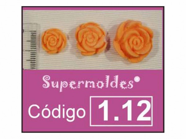 MOLDES SILICONA ROSAS 3u 1cm/1.5 cm/2cm - SUPERMOLDES