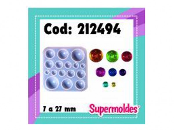 MOLDES SILICONA 8 ESFERAS X 16 MITADES - SUPERMOLDES