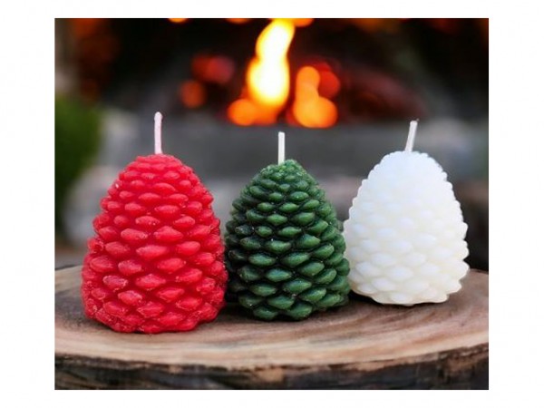 VELA PIÑA NAVIDAD 7x6cm - VELAS DE LOS MILAGROS