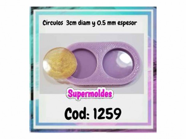 MOLDES RESINA CIRCULOS 2u 3cm 5mm - SUPERMOLDES