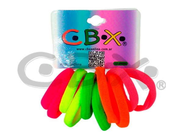 GOMITAS DE PELO TOALLA FLUO X 10 UNID - CBX