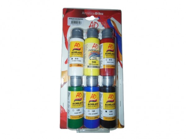 BLISTER AD ACRILICOS COMUNES 6x60ml - ARTISTICA DIBU - AD