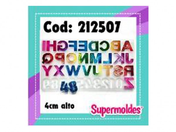 MOLDES SILICONA ABCEDARIO Y NUMEROS 4 cm - SUPERMOLDES
