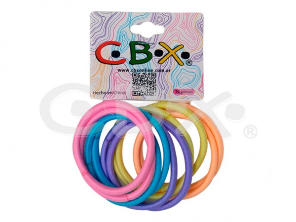 GOMITAS DE PELO POLYESTER PASTELES X10 - CBX