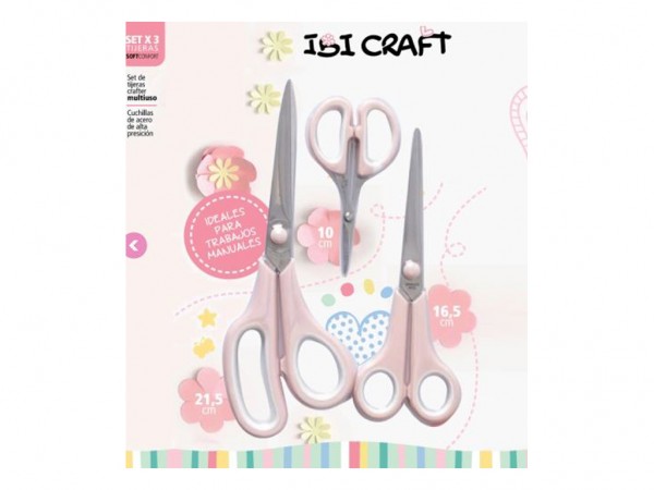 TIJERA SET X 3 IBI 21.5cm/ 16.5cm/ 10cm - IBICO