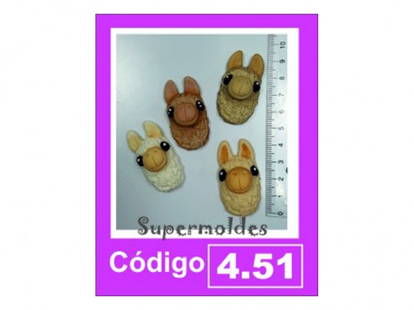 MOLDES SILICONA CARA LLAMA 4.5 CM - SUPERMOLDES