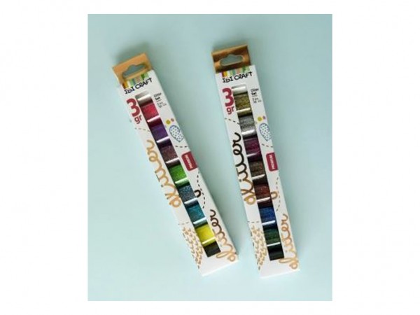 GLITTER SET 9 COLORES 3g C/U CLASICOS - IBICO