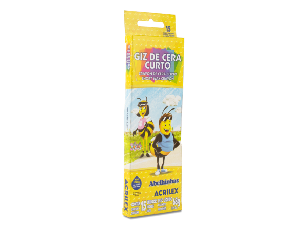 CRAYONES DE CERA CORTO X 15 COLORES - ACRILEX