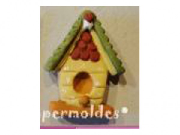 MOLDES SILICONA CASITA CON PAJAROS - SUPERMOLDES